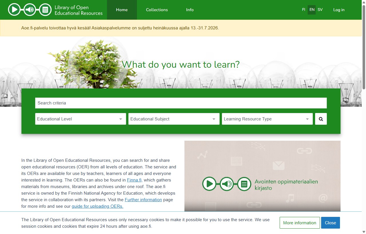 AOE — Open Educational Resources screenshot